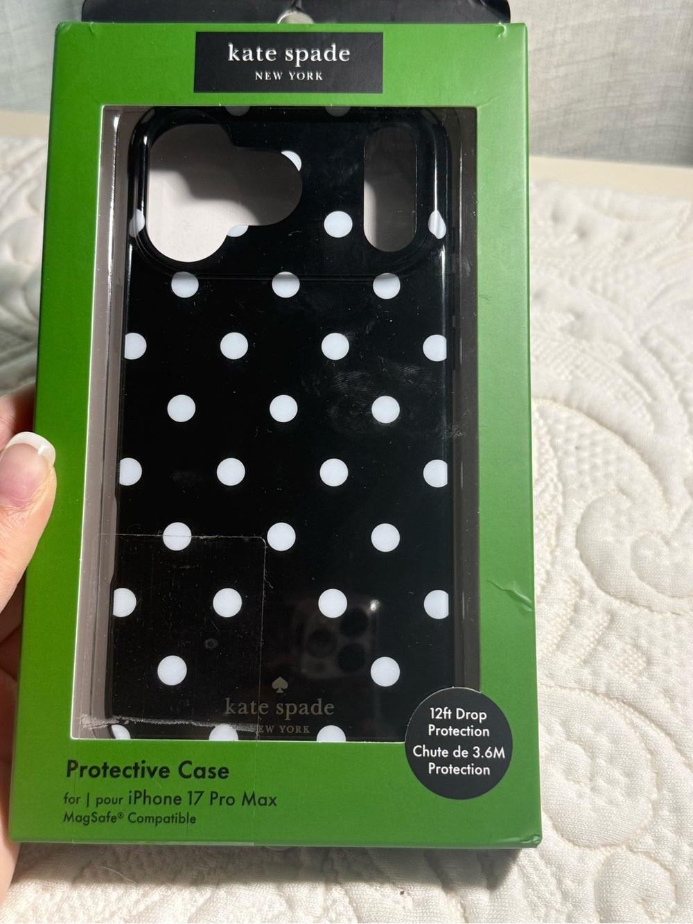 Kate Spade Black and White Polka Dot iPhone Case
